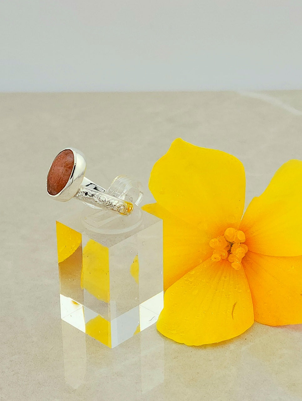 Radiant Vine Sunstone Ring