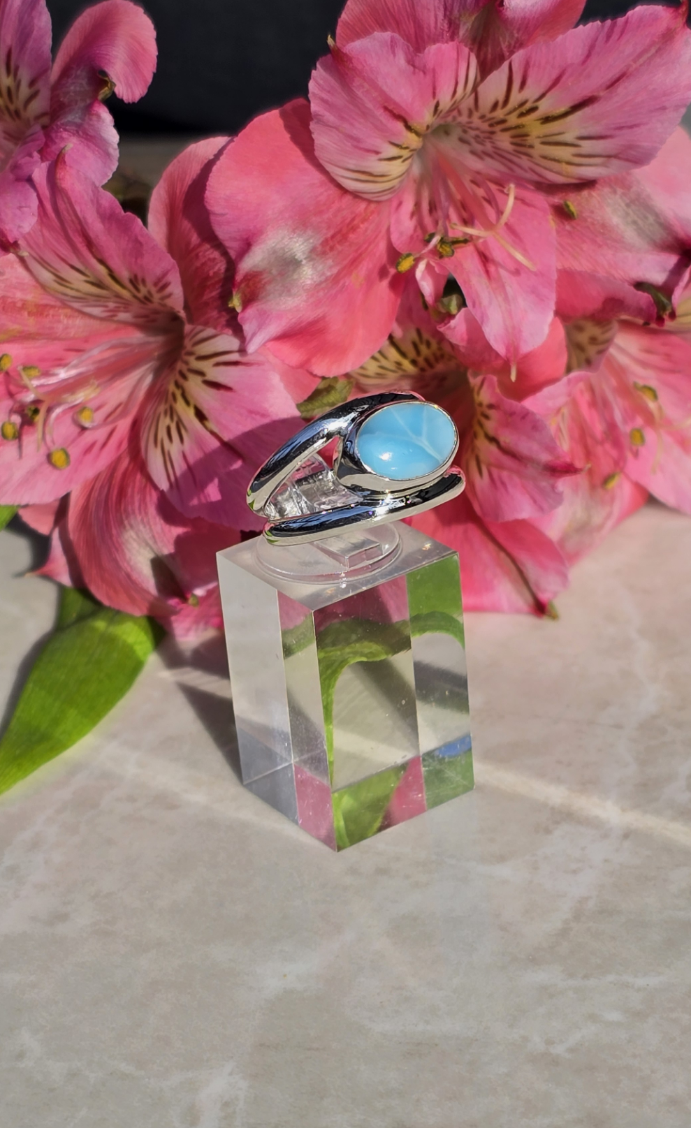 Tranquil Sky Larimar Ring