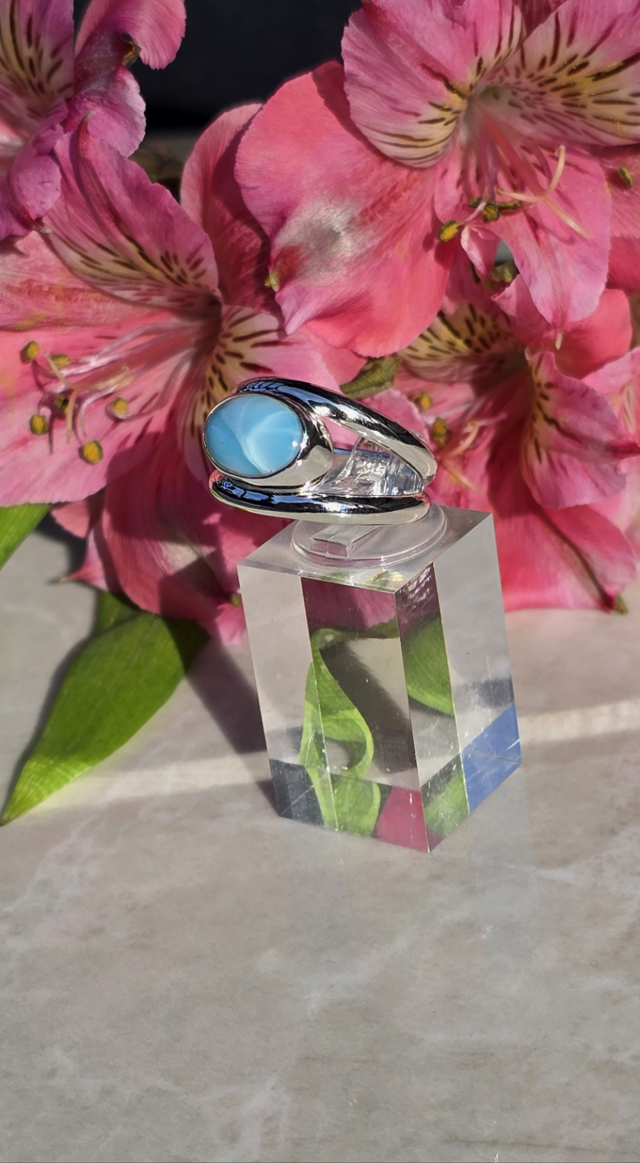Tranquil Sky Larimar Ring