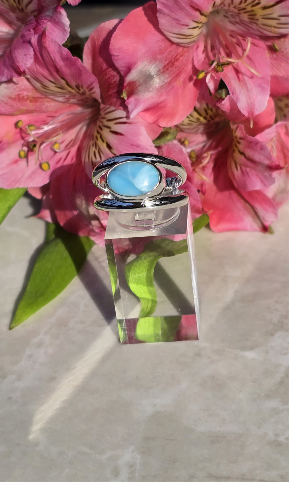 Tranquil Sky Larimar Ring