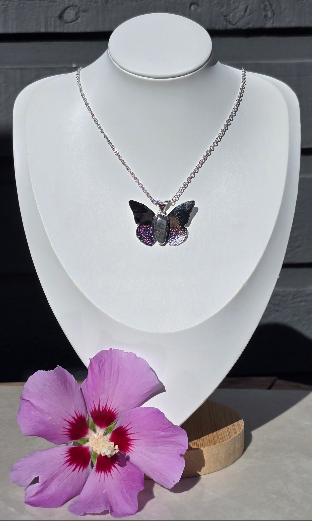 Midnight Flight Butterfly Necklace