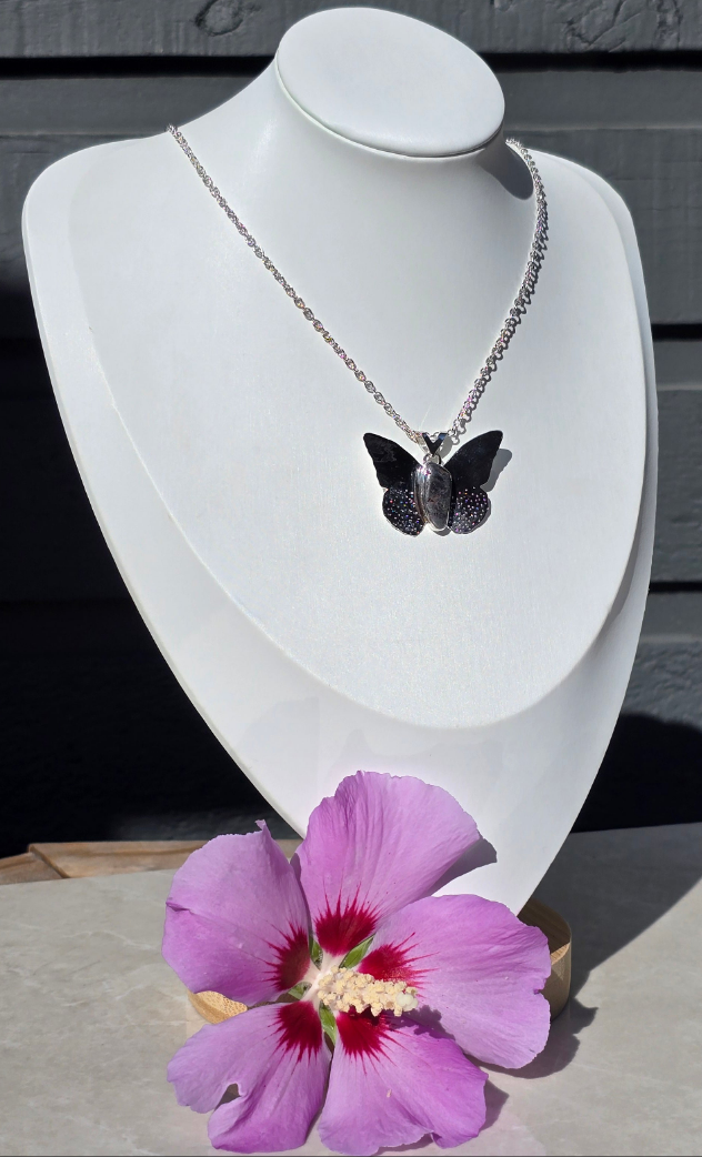 Midnight Flight Butterfly Necklace