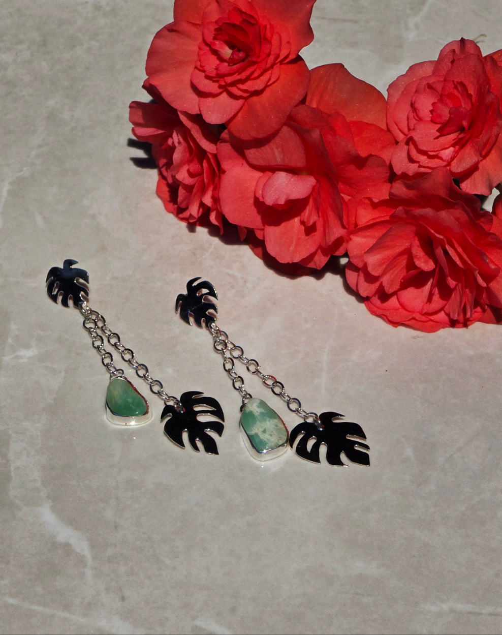 Monstera Whisper Earrings
