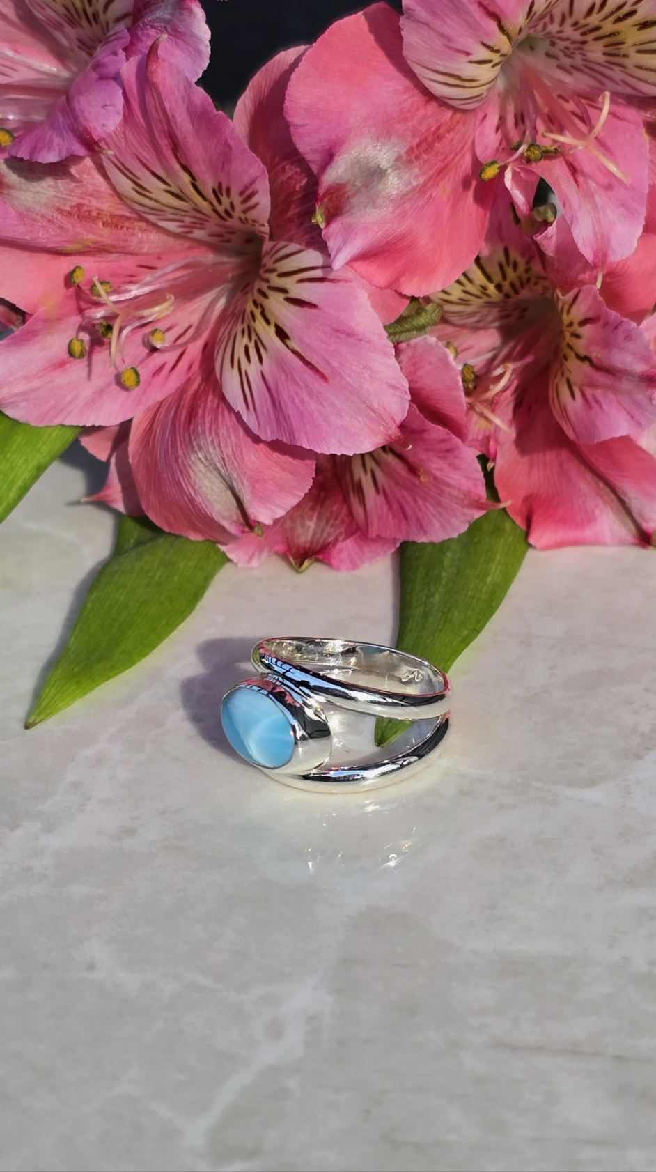 Tranquil Sky Larimar Ring