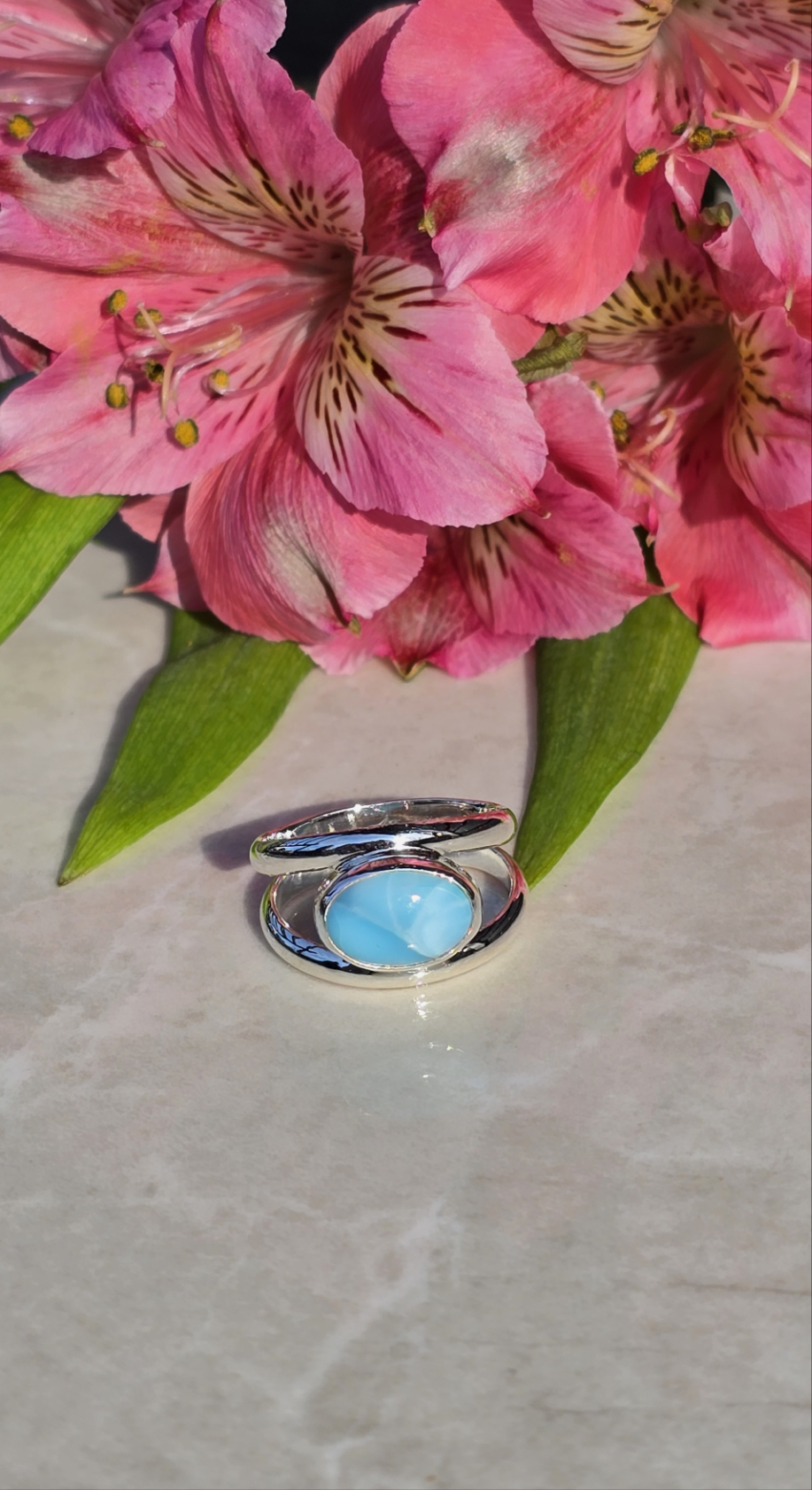 Tranquil Sky Larimar Ring