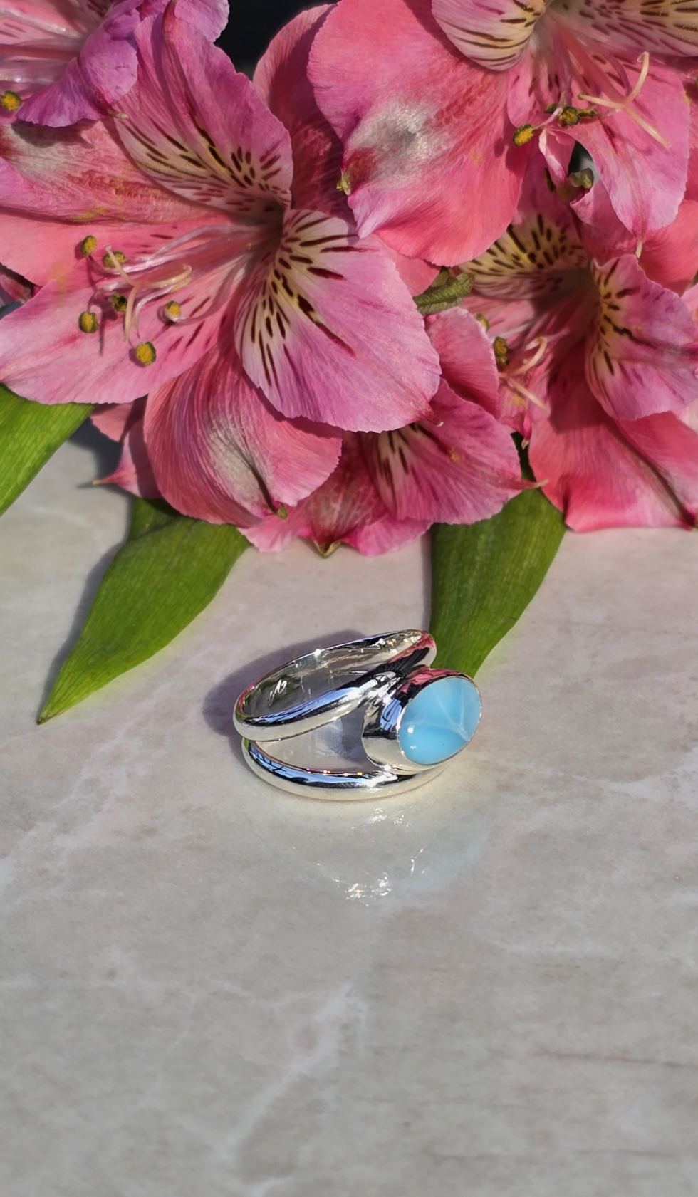Tranquil Sky Larimar Ring