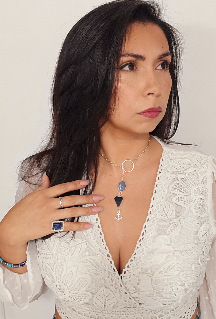 Oceanic Anchor Wrap Necklace