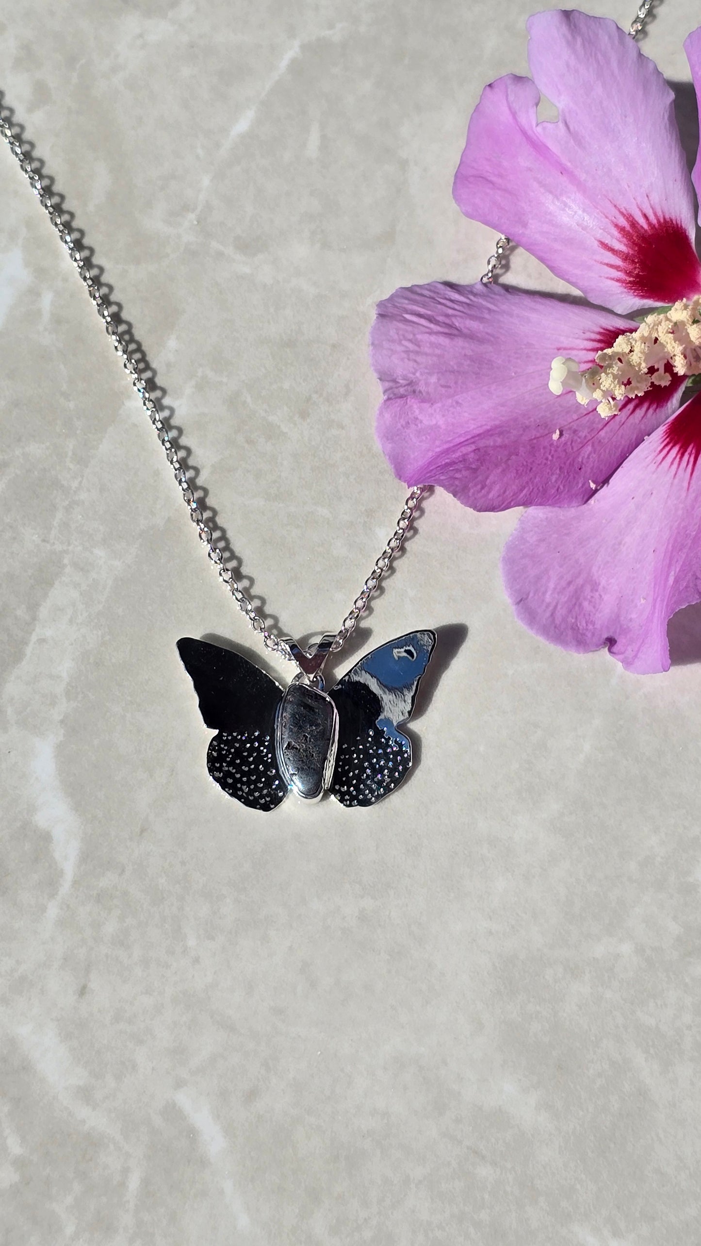 Midnight Flight Butterfly Necklace