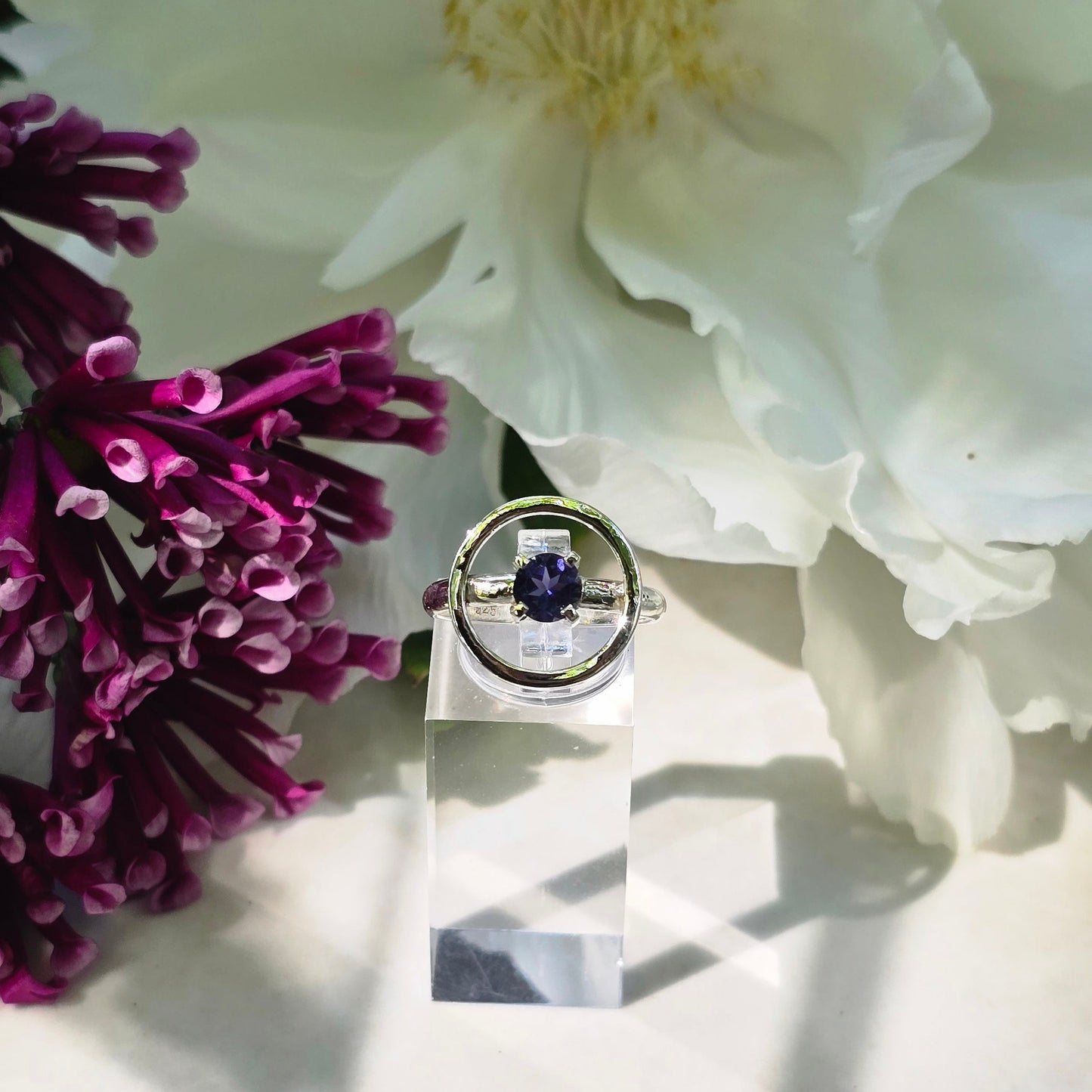 Moonlit Orbit Iolite Ring