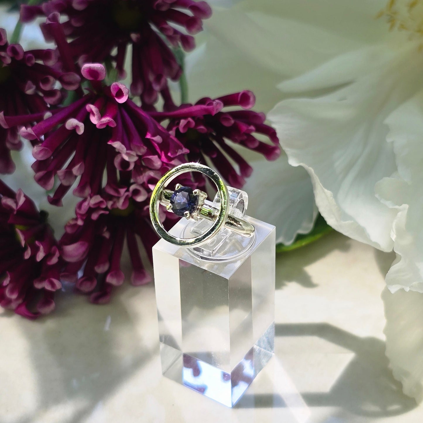 Moonlit Orbit Iolite Ring