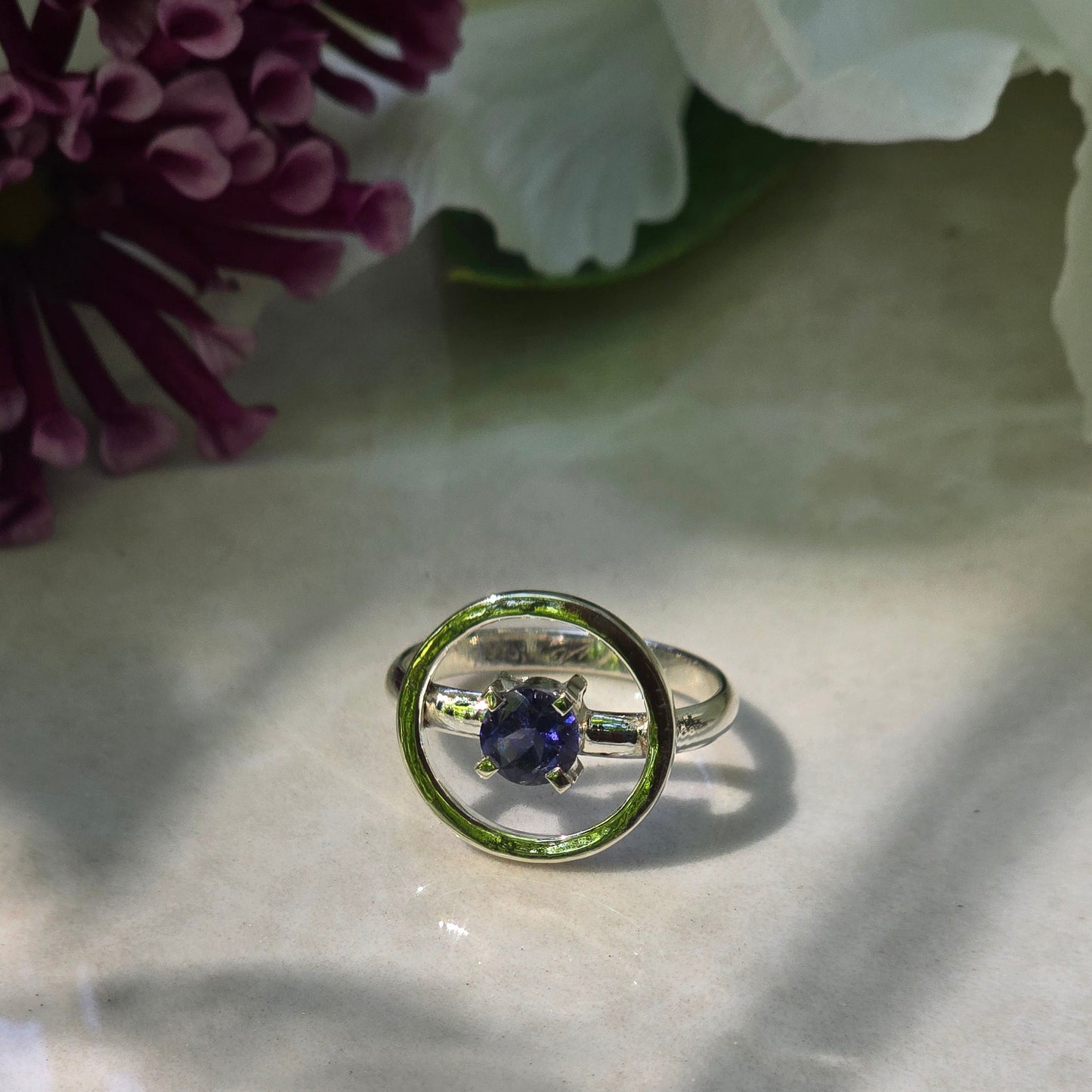 Moonlit Orbit Iolite Ring
