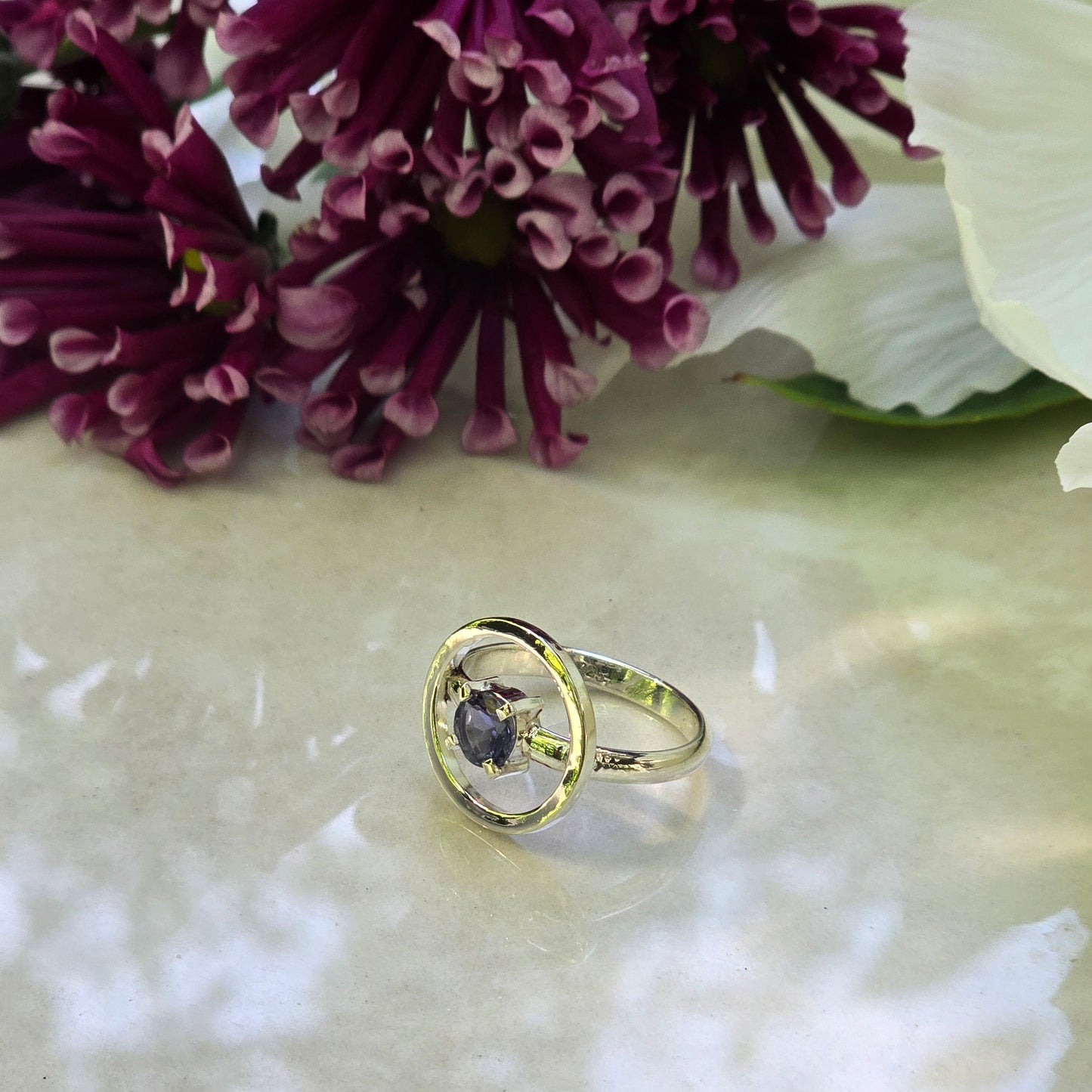 Moonlit Orbit Iolite Ring
