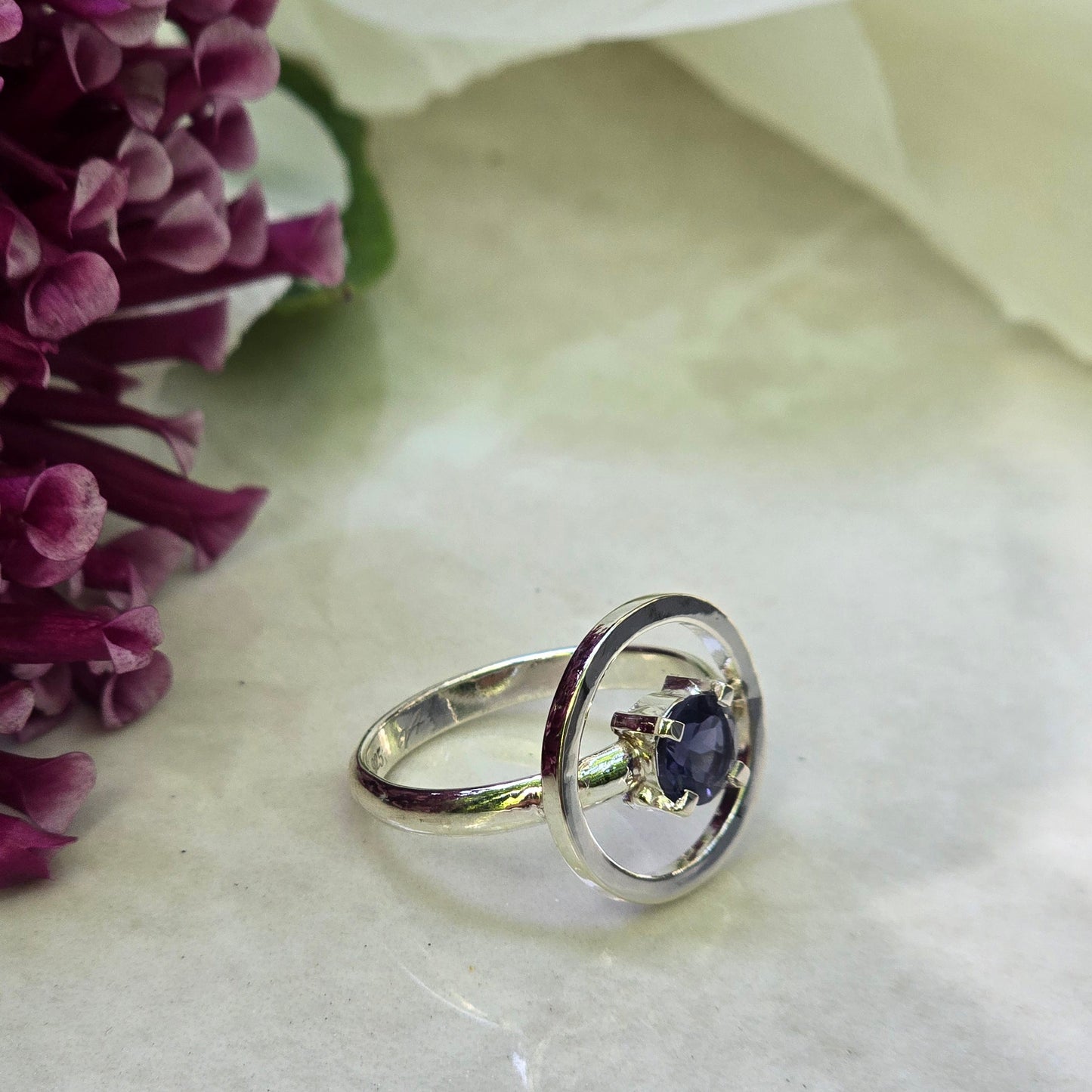 Moonlit Orbit Iolite Ring