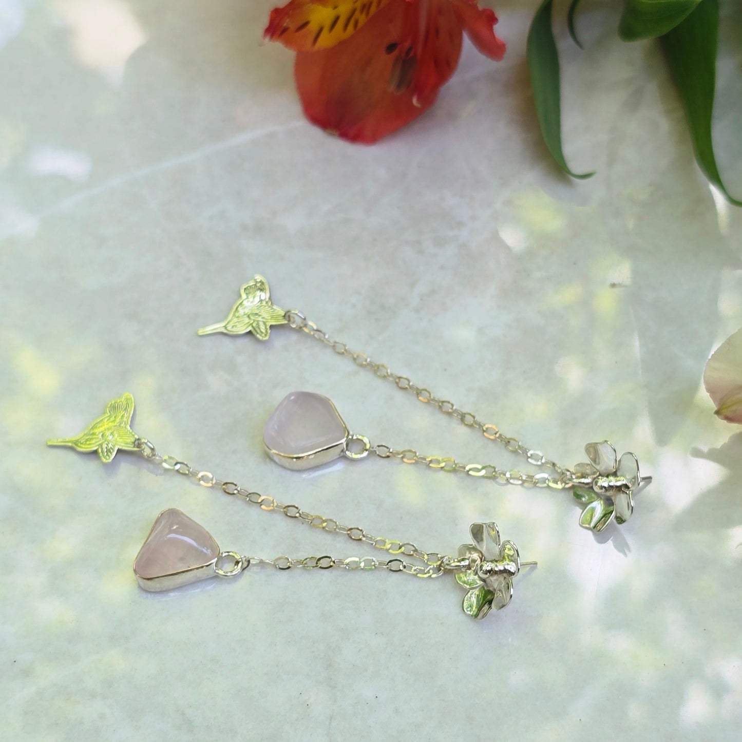 Hummingbird & Bloom Earrings