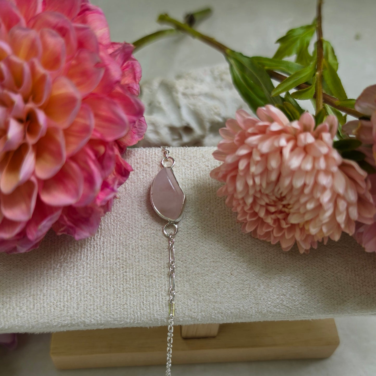 Heartstone Rose Quartz Bracelet