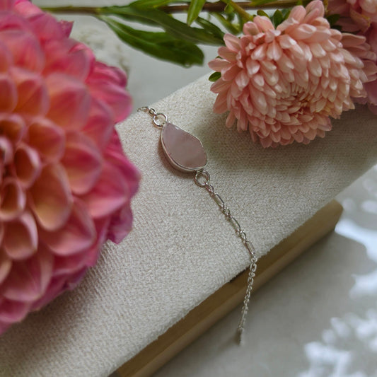 Heartstone Rose Quartz Bracelet