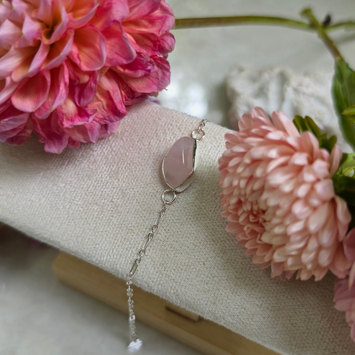 Heartstone Rose Quartz Bracelet