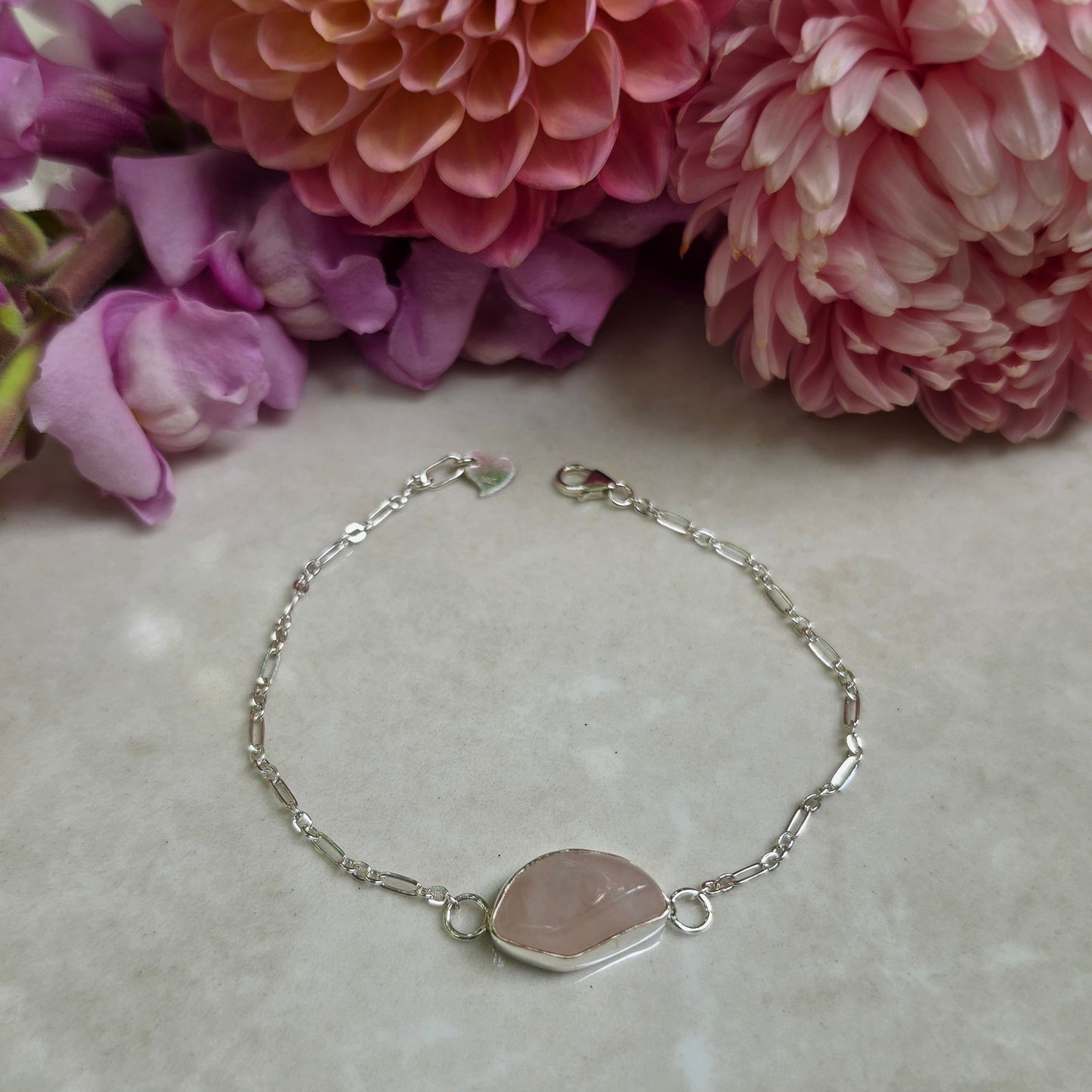 Heartstone Rose Quartz Bracelet