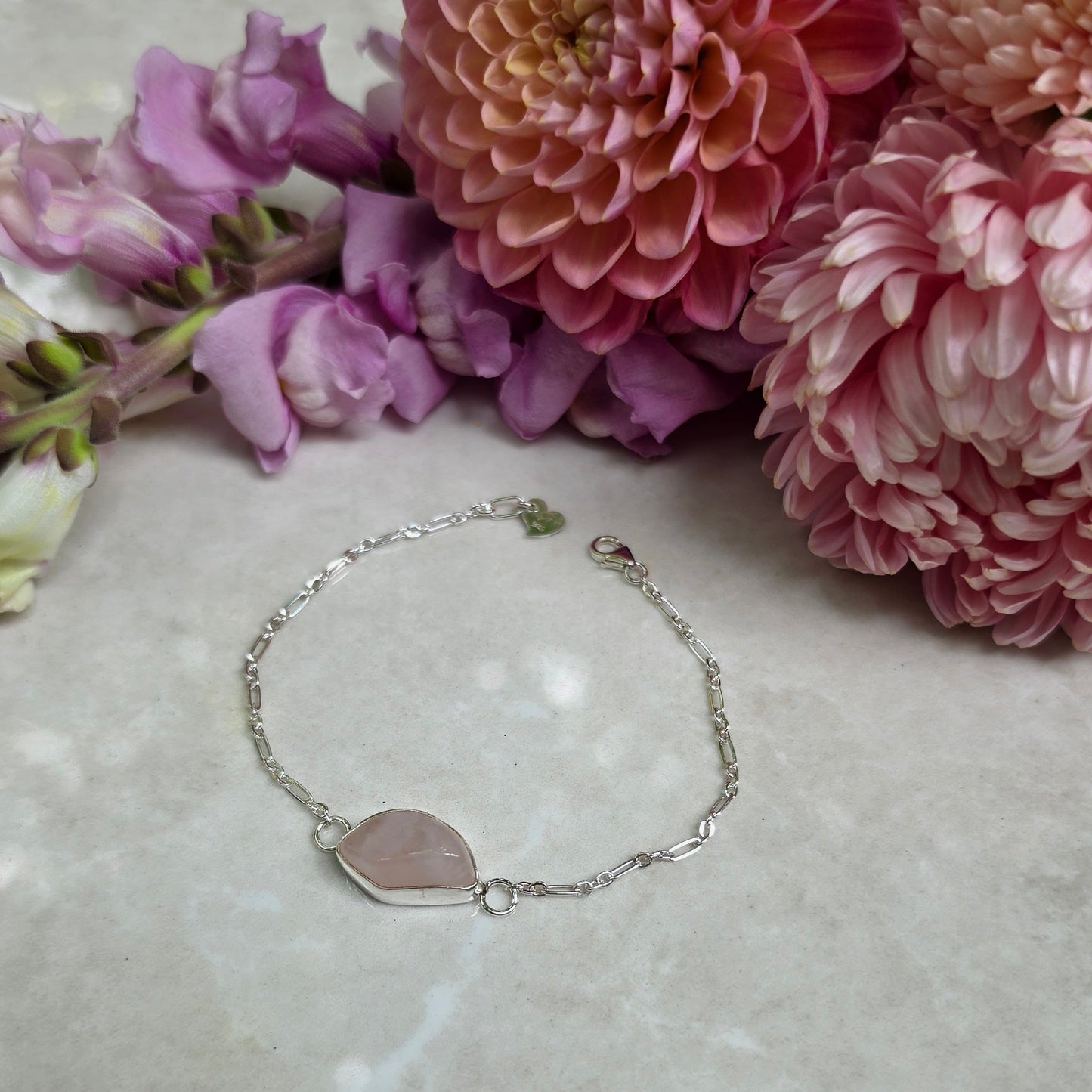 Heartstone Rose Quartz Bracelet