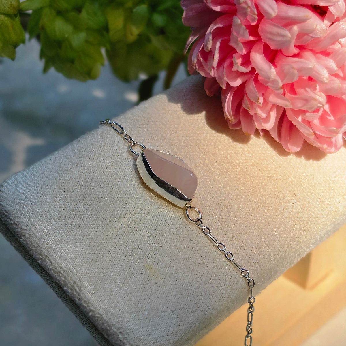 Heartstone Rose Quartz Bracelet