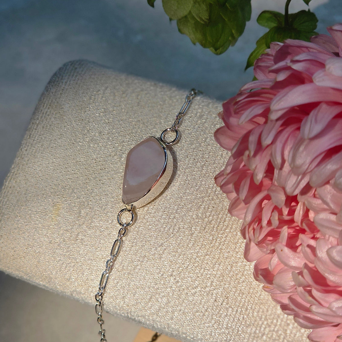 Heartstone Rose Quartz Bracelet