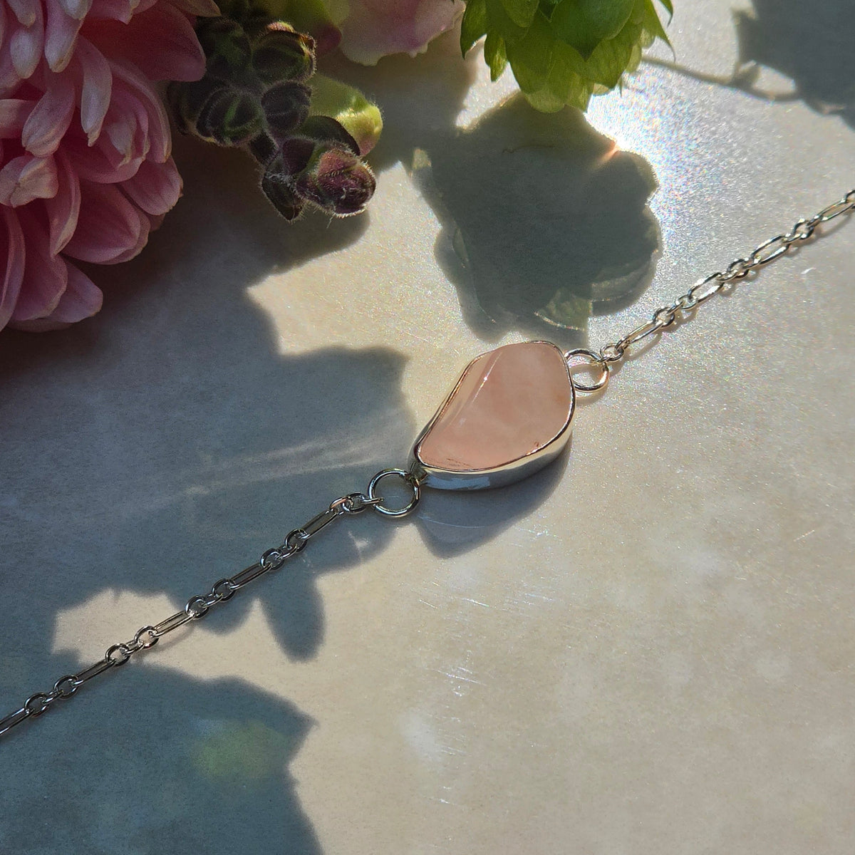 Heartstone Rose Quartz Bracelet