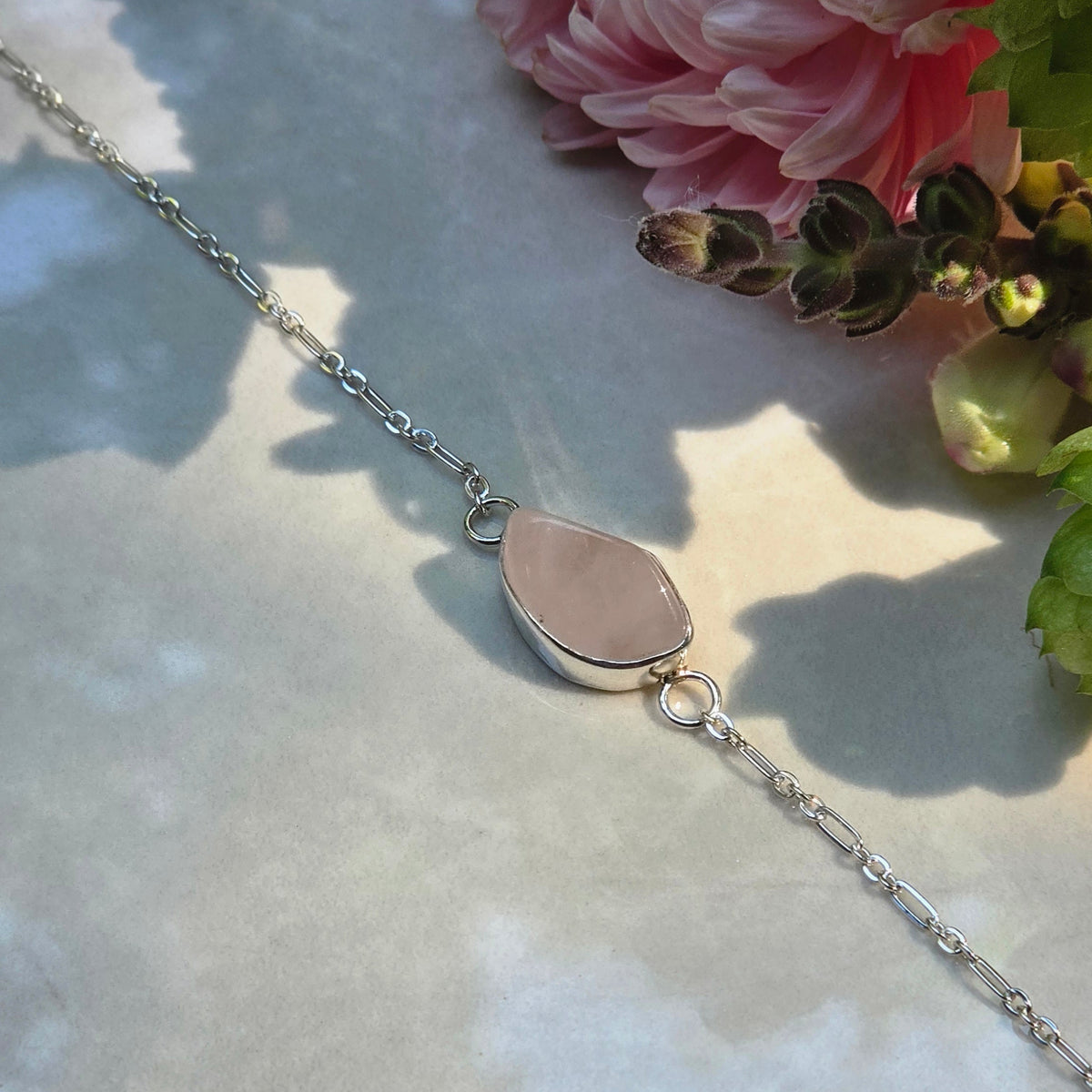 Heartstone Rose Quartz Bracelet
